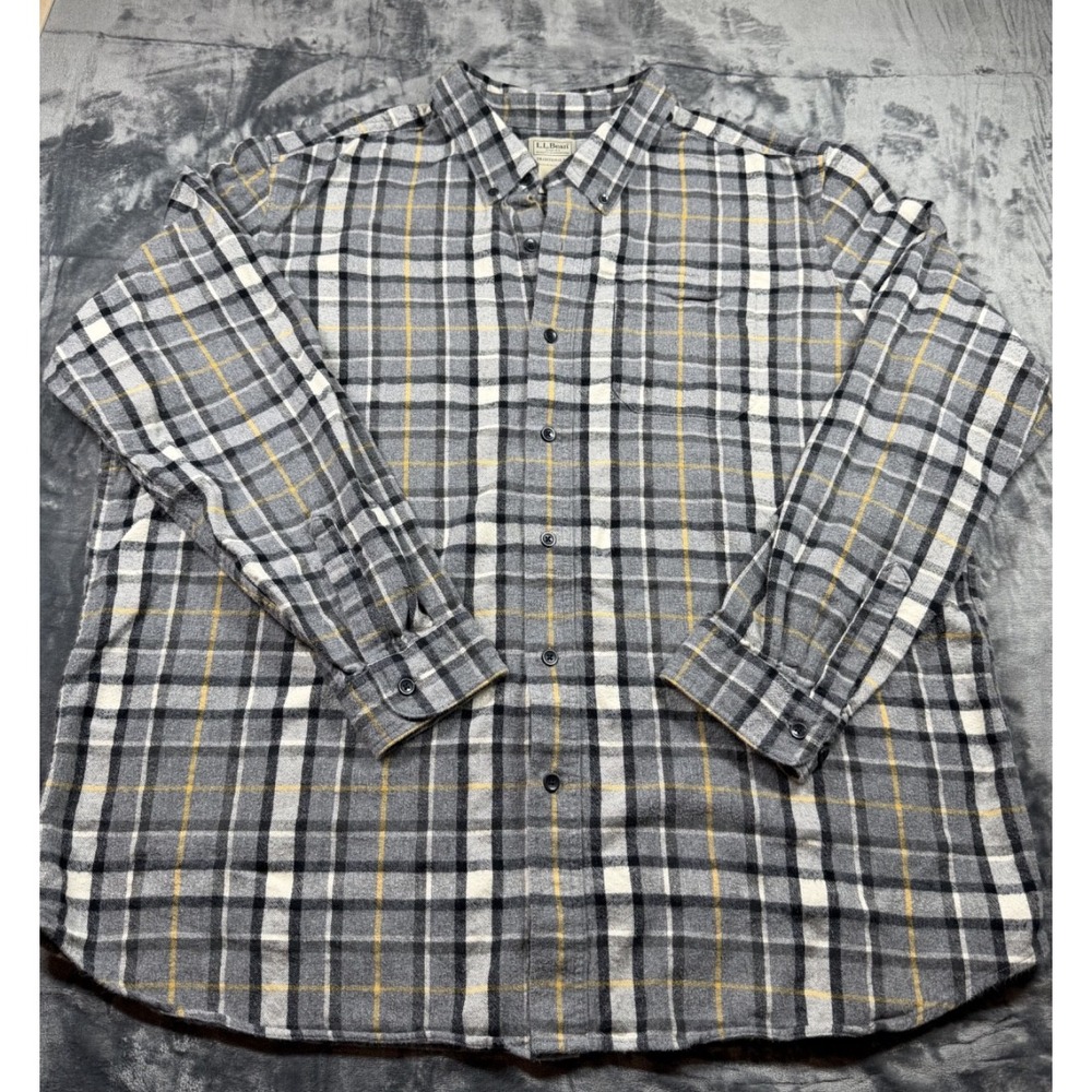 L.L.Bean Traditional Fit Plaid Flannel Shirt Men XXL